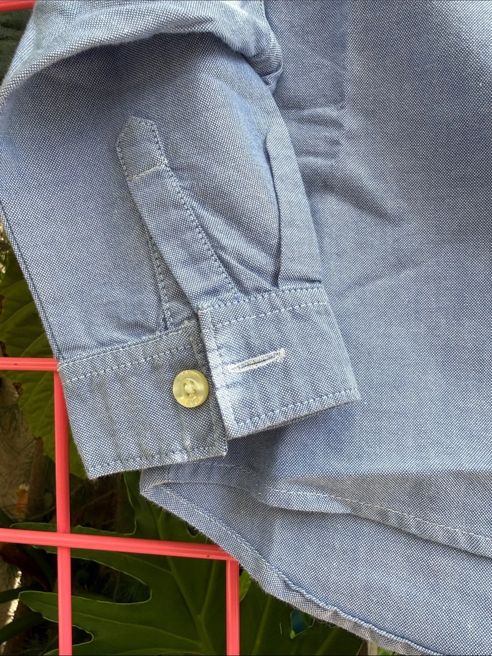 Vintage GAP Light Blue Button-Down Shirt with Embroidered Bear